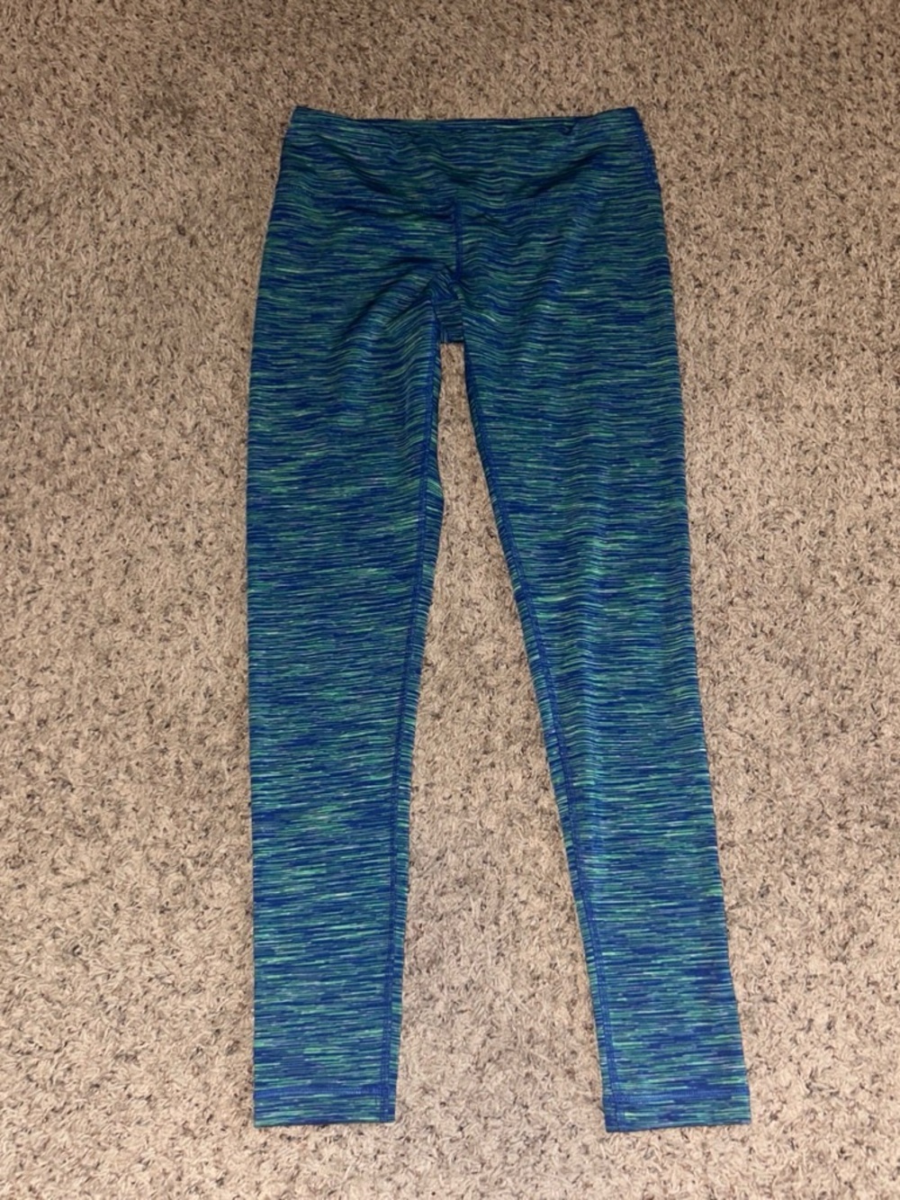 90 Degree By Reflex Girls' Blue-Green Space-Dye Leggings